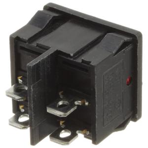 Выключатель 25*20 красный 4PIN подсветка