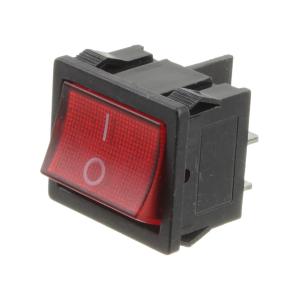 Выключатель 25*20 красный 4PIN подсветка