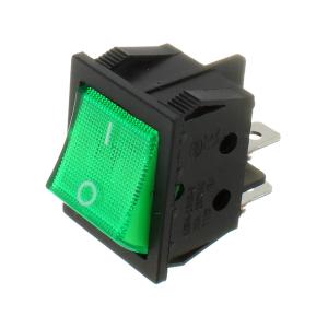 Выключатель 25*30 4 контакта KCD4-201A 30А 250В AC зеленый