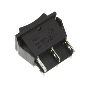 Выключатель 25*30 черный, 3 положения, 6 контактов 
