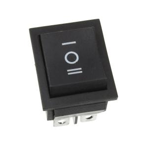 Выключатель 25*30 черный, 3 положения, 6 контактов 