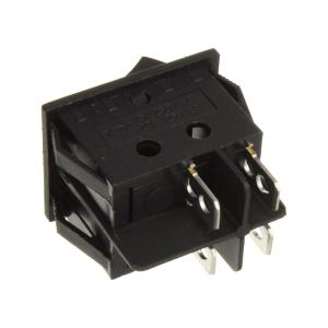 Выключатель 25*30 черный 4 контакта, с красным глазком