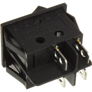 Выключатель 25*30 черный 4 контакта, с красным глазком