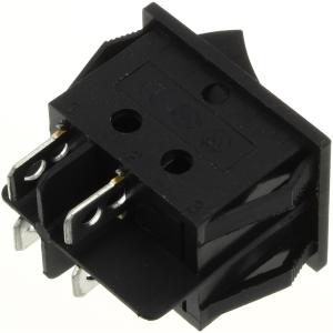 Выключатель 25*30 черный 4 контакта, с зеленым глазком