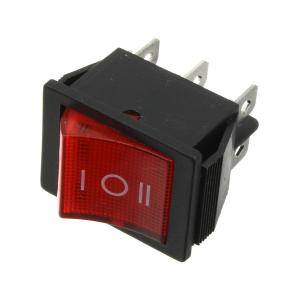 Выключатель 25*30 красный, 3 положения, 6 контактов