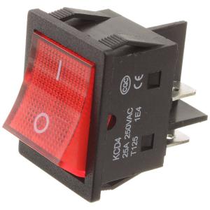 Выключатель 25*30 красный 4 контакта, 2 положения, 25А