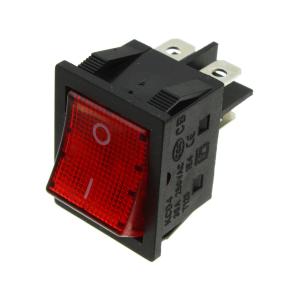 Выключатель 25*30 красный 4 контакта, 2 положения, 30А
