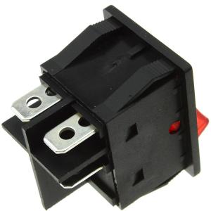 Выключатель 25*30 красный 4 контакта, 2 положения, 30А