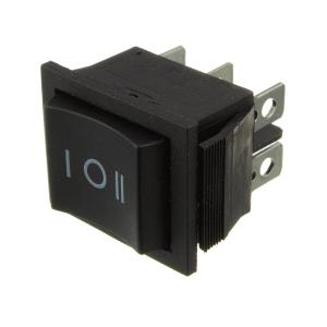 Выключатель 25*30 возвратный, 3 положения, 6 контактов, черный