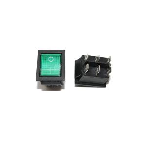 Выключатель 25*30 зеленый 6 контактов 2 положения