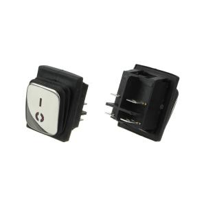 Выключатель 29*38 черный хром 4 контакта 2 положения