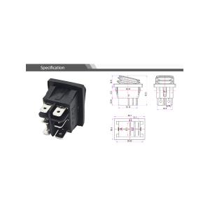 Выключатель 29*38 красный 6 контактов, 3 положения, влагозащищенный