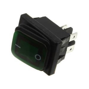 Выключатель 29*38 зеленый 4 контакта, 2 положения, влагозащищенный