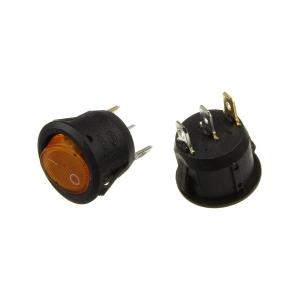 Выключатель D23 3 контакта, 2 положения, желтый подсветка 