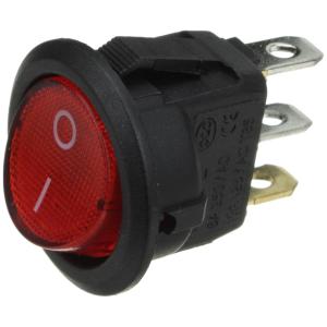 Выключатель d23мм 3 контакта, 2 положения, красный с подсветкой