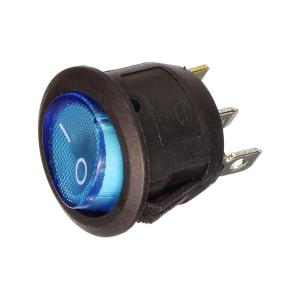 Выключатель d23mm 3 контакта, 2 положения, синий с подсветкой