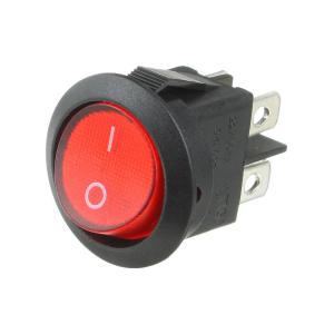 Выключатель d23мм 4 контакта ON-OFF Soken RK2-13D 2X1 B/R"0-" красный