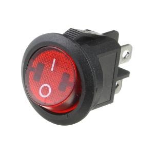 Выключатель d23мм 4 контакта ON-OFF WR-3107R 4P красный с подсветкой