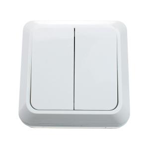 Выключатель накладной 2кл Bolleto белый InHome 7023-W 