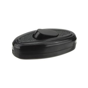 Выключатель сетевой для БРА проходной черный 6А Атом