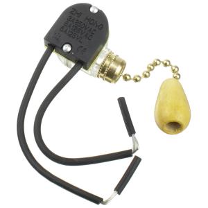 Выключатель сетевой для БРА провод, цепочка gold, деревянный наконечник