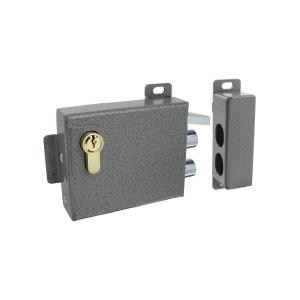 Замок электромеханический накладной Полис 12, серый