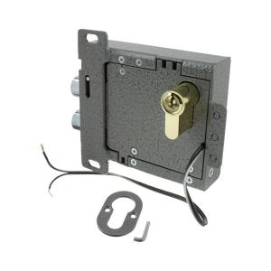 Замок электромеханический накладной Полис 12, серый