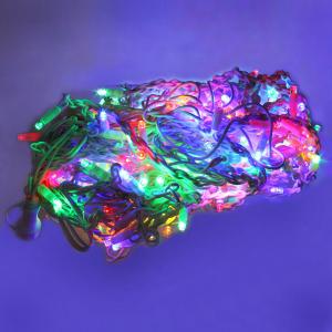 Занавес 240 LED мерцание, 3х2м. Соединяемый. разноцветный свет. Провод белый