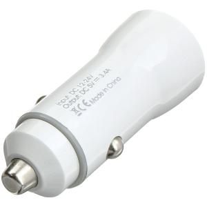 Зарядное устройство авто выход USB(G)/Type-C(G) 5В 3.4А, белое