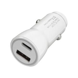 Зарядное устройство авто выход USB(G)/Type-C(G) 5В 3.4А, белое