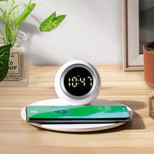 Зарядное устройство беспроводное, ночник, часы K22Tclock 5В 2.1А; 9В 2А