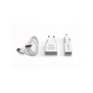 Зарядное устройство совместимое с iPhone4/3/iPod сеть 220В/2USB(G)/авто 12В/USB(G) /шнур питания