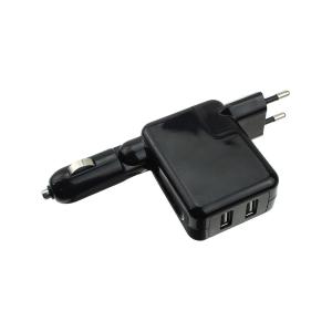 Зарядное устройство вход 220В/12В прикурив выход 2USB(G) 5В 2А Gembird черный