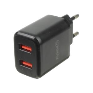 Зарядное устройство вход 220В/выход 2USB(G) 5В 2.4А Fumiko CH14