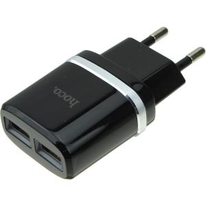 Зарядное устройство вход 220В/выход 2USB(G) 5В 2,4А HOCO C12black