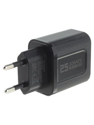Зарядное устройство вход 220В/выход USB(G) 5А шнур Usb- Type C JB147 Jokade, черное
