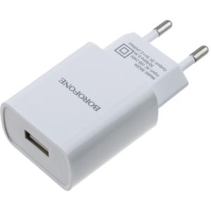 Зарядное устройство вход 220В/выход USB(G) 5В 2.1А Borofone, белое
