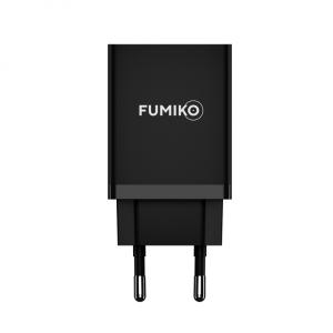 Зарядное устройство вход 220В/выход USB(G) 5В 2,4А Fumiko, черное