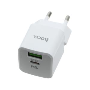 Зарядное устройство вход 220В/выход USB(G), Type C(G) 3А Hoco N20 PD