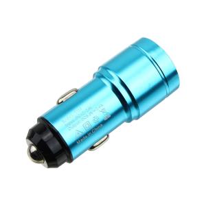 Зарядное устройство вход штекер прикуривателя, выход 2USB(G) 5В 2.4/1А, blue