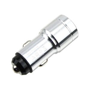 Зарядное устройство вход штекер прикуривателя, выход 2USB(G) 5В 2.4/1А, silver