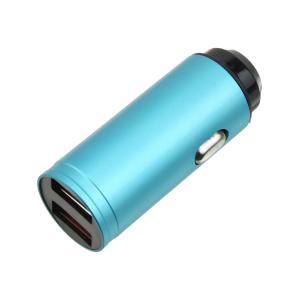 Зарядное устройство вход штекер прикуривателя, выход 2USB(G) 5В 3.1А, голубое
