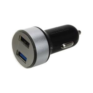 Зарядное устройство вход штекер прикуривателя, выход 2USB(G) 5В 3.1А с дисплеем
