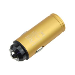 Зарядное устройство вход штекер прикуривателя, выход 2USB(G) 5В 3.1А, золото