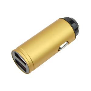 Зарядное устройство вход штекер прикуривателя, выход 2USB(G) 5В 3.1А, золото