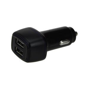 Зарядное устройство вход штекер прикуривателя, выход 2USB(G), шнур USB Typ C Borofone black
