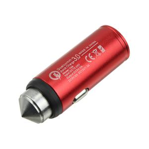 Зарядное устройство вход штекер прикуривателя, выход USB(G) 5В 3А 9В 2А 12В 1.5А, красный