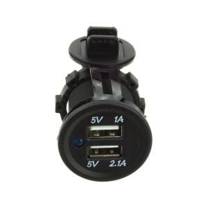 Зарядное устройство врезное, выход 2USB(G) 5В 2.1/1А SKU16