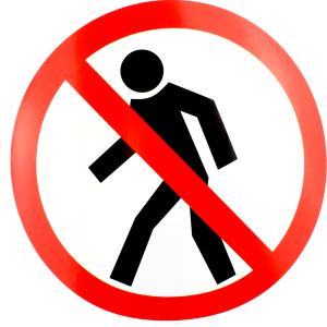 Знак наклейка "Проход запрещён" 195x195мм [copy 44773]