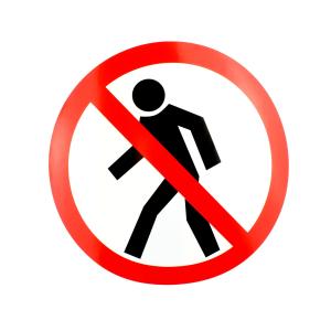 Знак наклейка "Проход запрещён" 195x195мм 